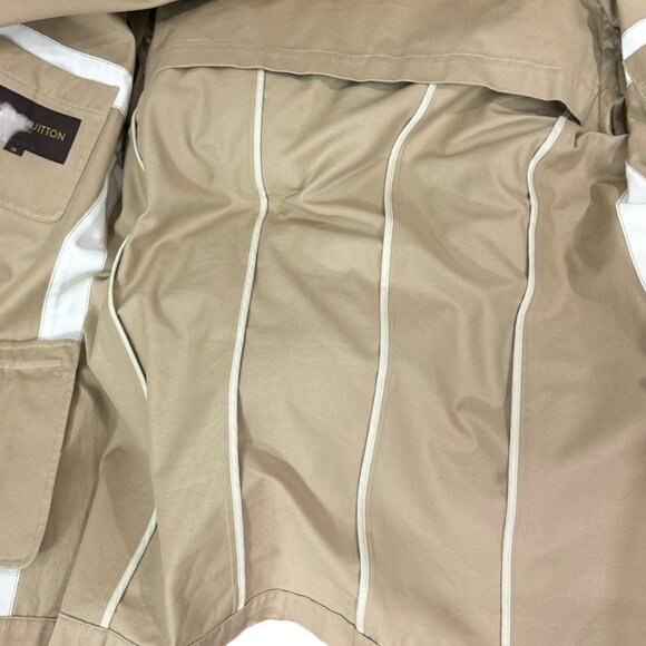 LOUIS VUITTON Beige Cotton Men's Blazer Military Jacket Marked as "56" - Picture 6 of 16